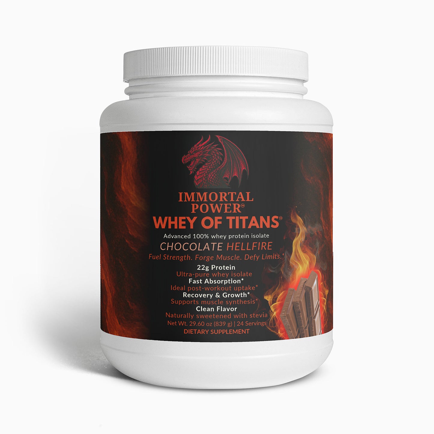 IMMORTAL POWER™ — Whey of Titans 100% Whey Protein Isolate (Chocolate HELLFIRE)