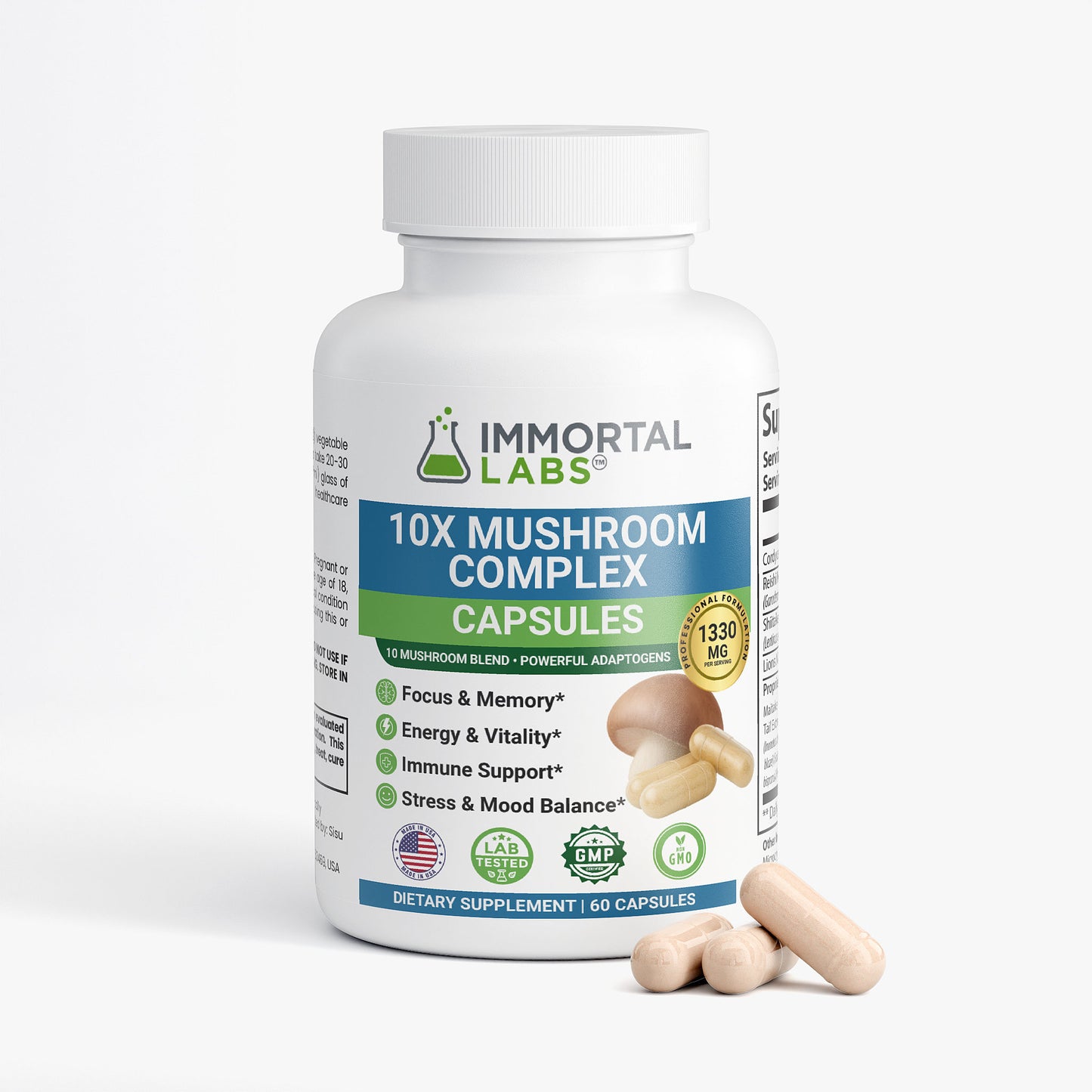 IMMORTAL LABS 10X Mushroom Complex Capsules