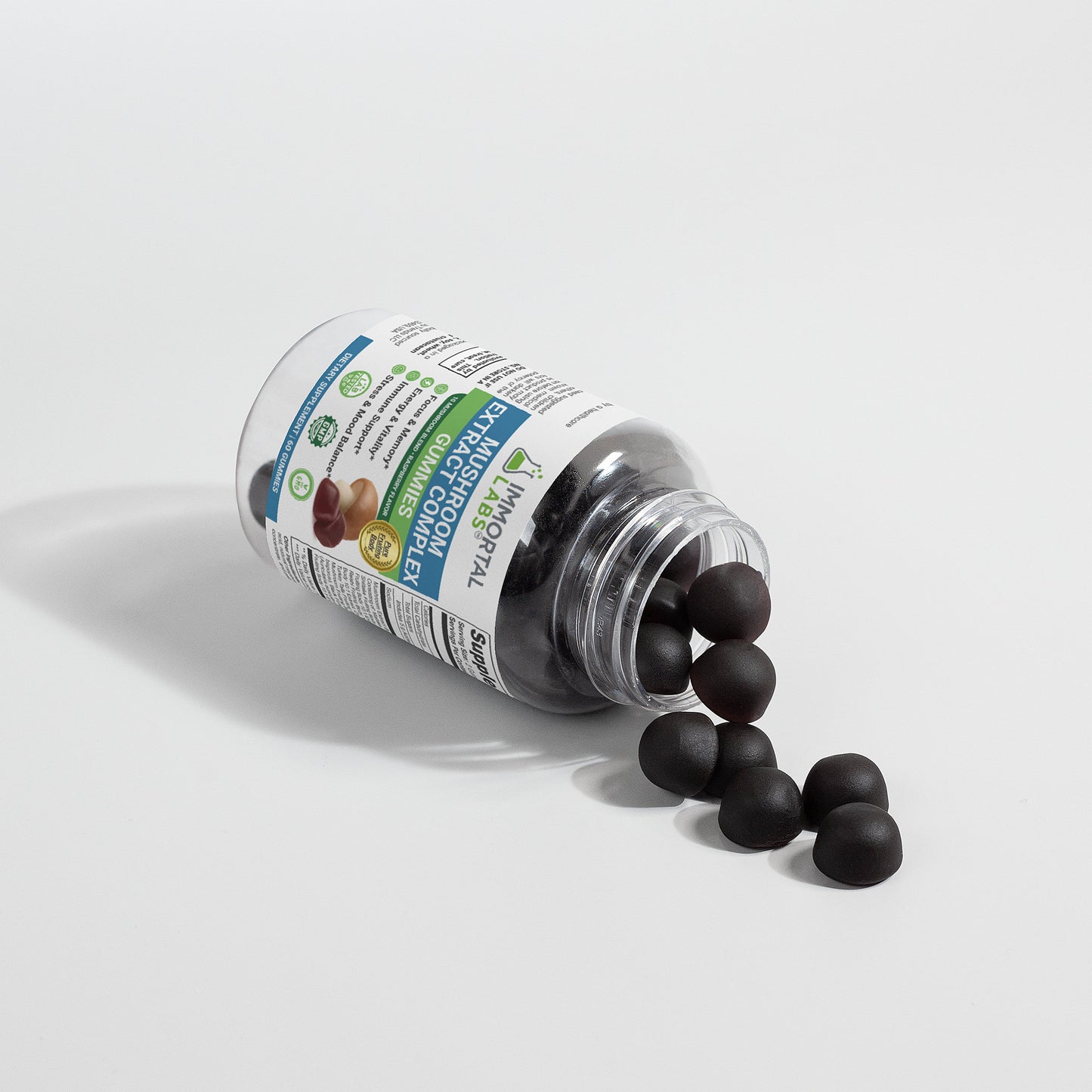 IMMORTAL LABS Mushroom Extract Complex Gummies with 10 Essential Mushrooms Supplement Fitness Edible